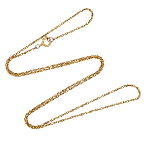 1/20 12K Yellow Gold Filled 1.1mm Rope Chain Necklace 18.5" - Picture 1 of 4